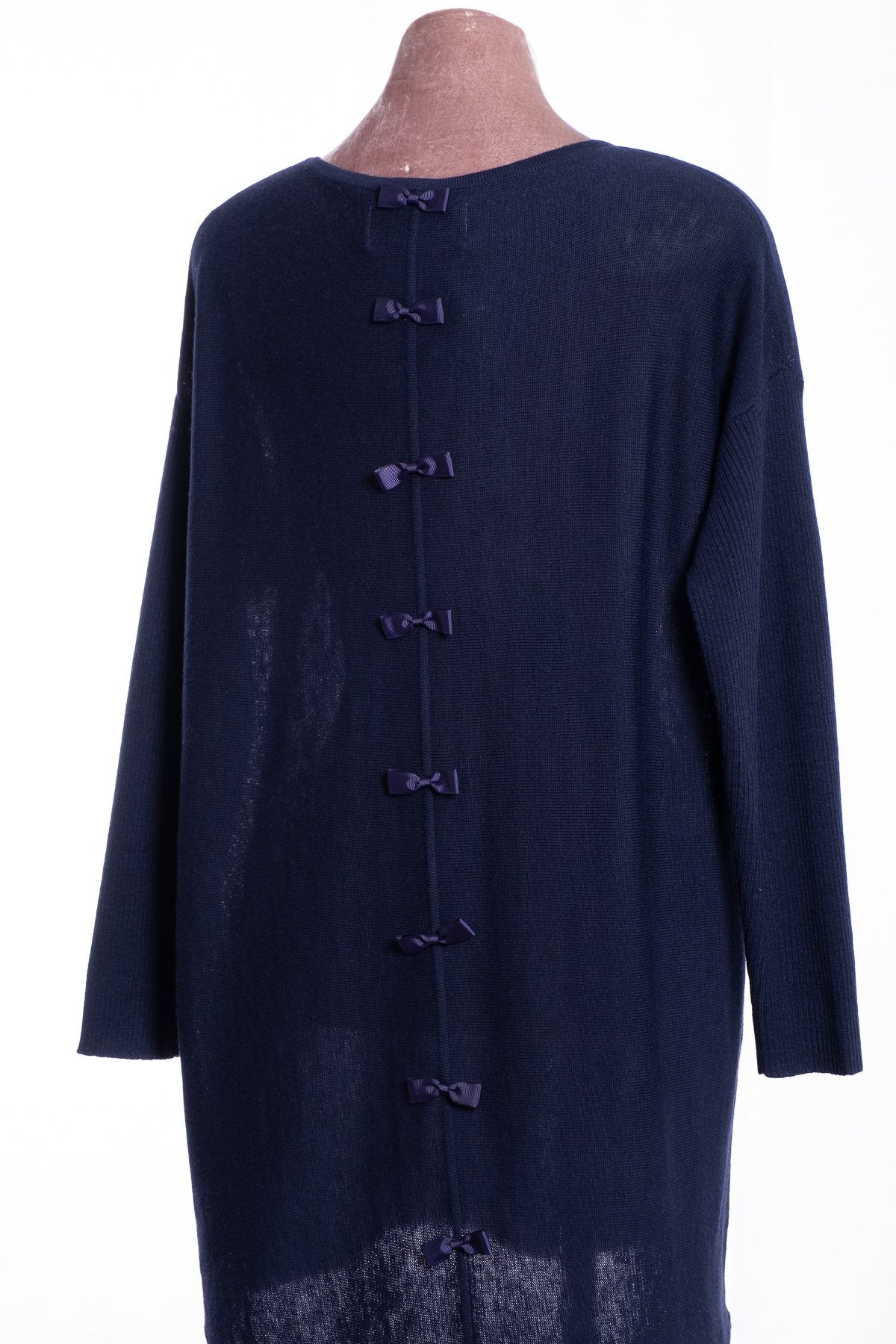 Ginger Toby bow backed tunic, navy, rear view