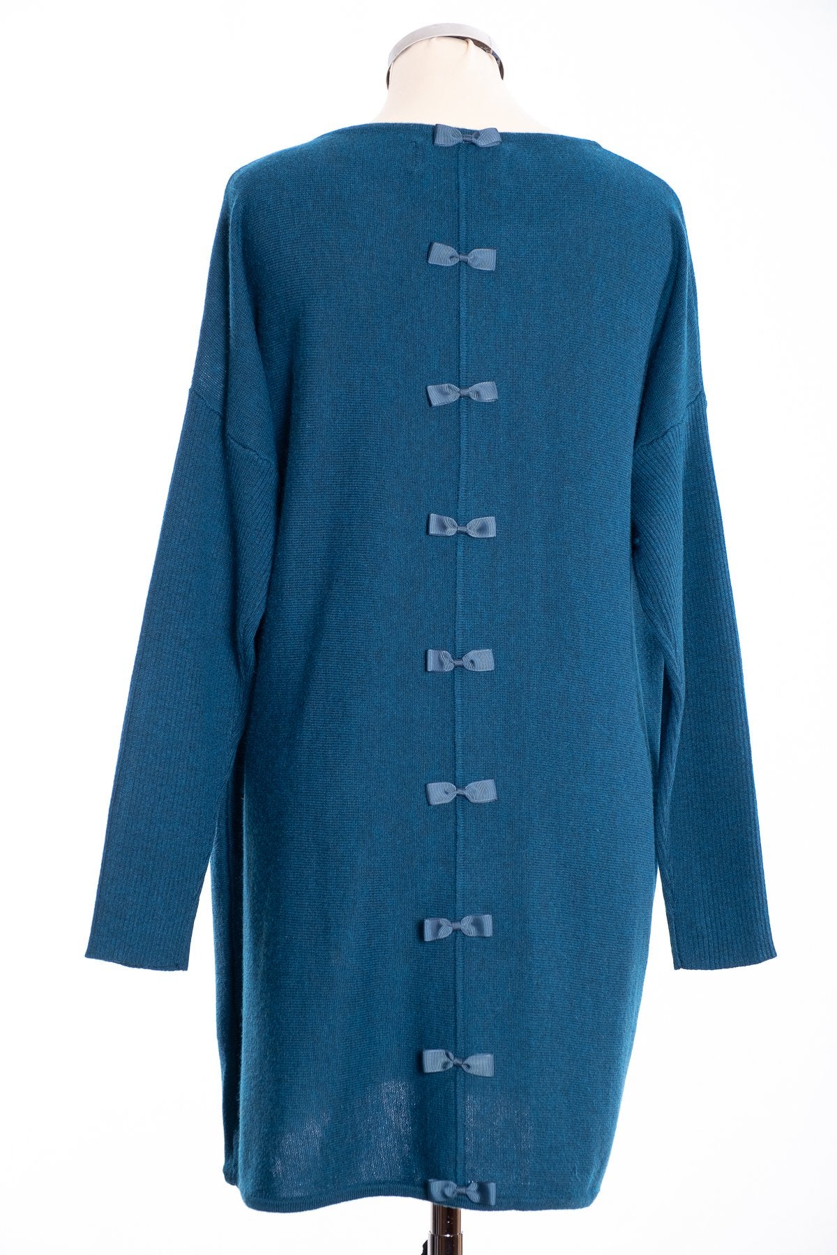 Ginger Toby bow backed tunic, petrol, rear view