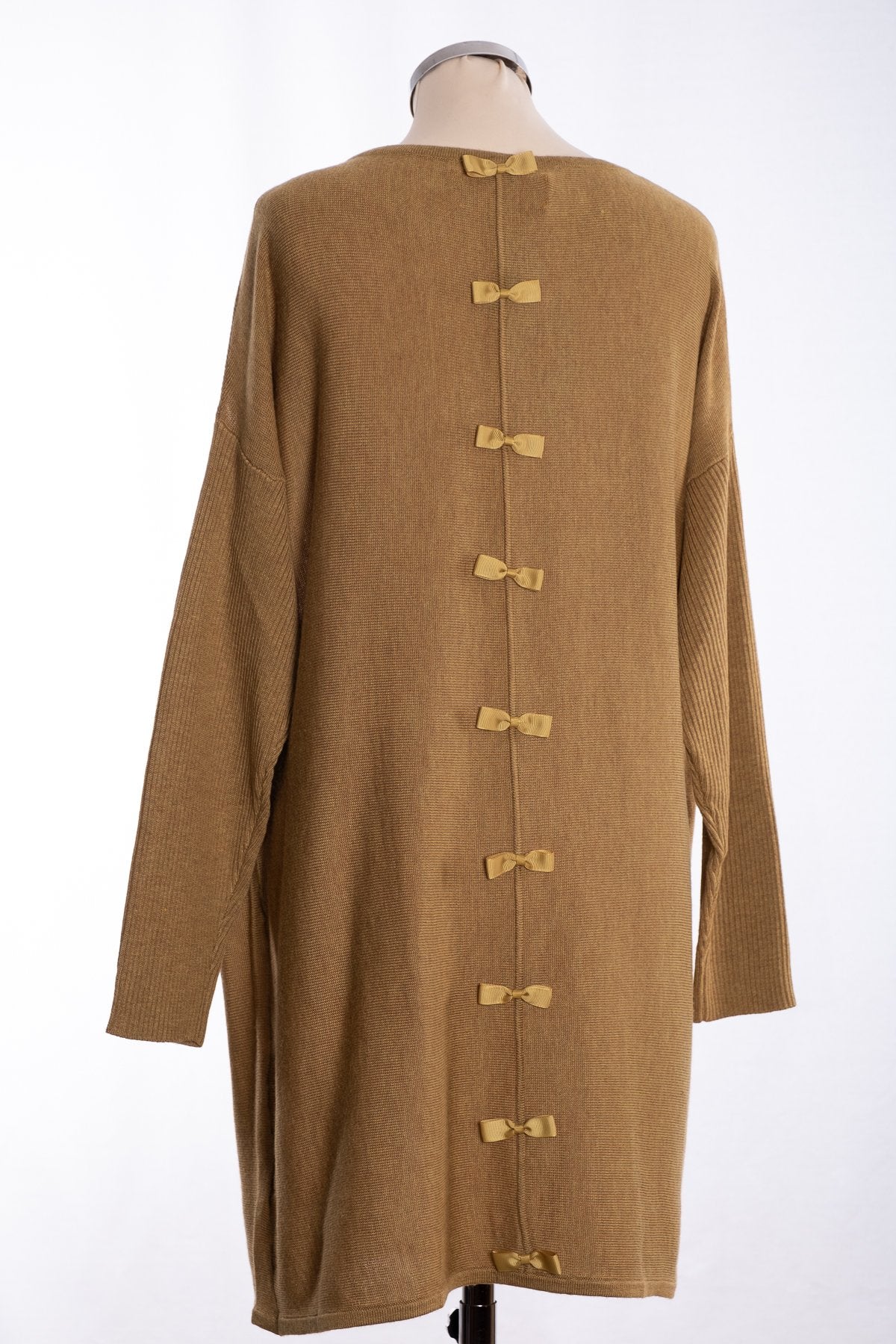 Ginger Toby bow backed tunic, pale olive, rear view