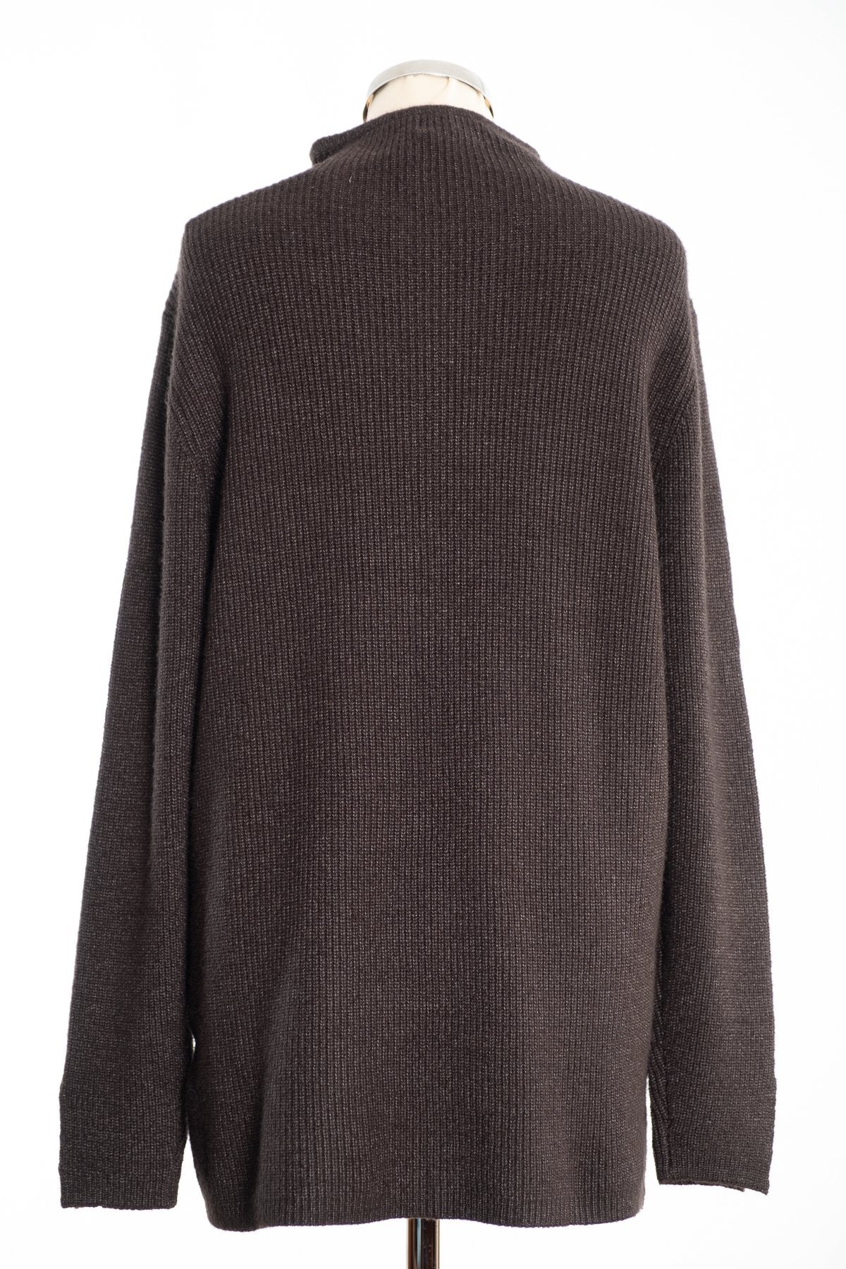 Joss turtle neck jumper, khaki, rear view