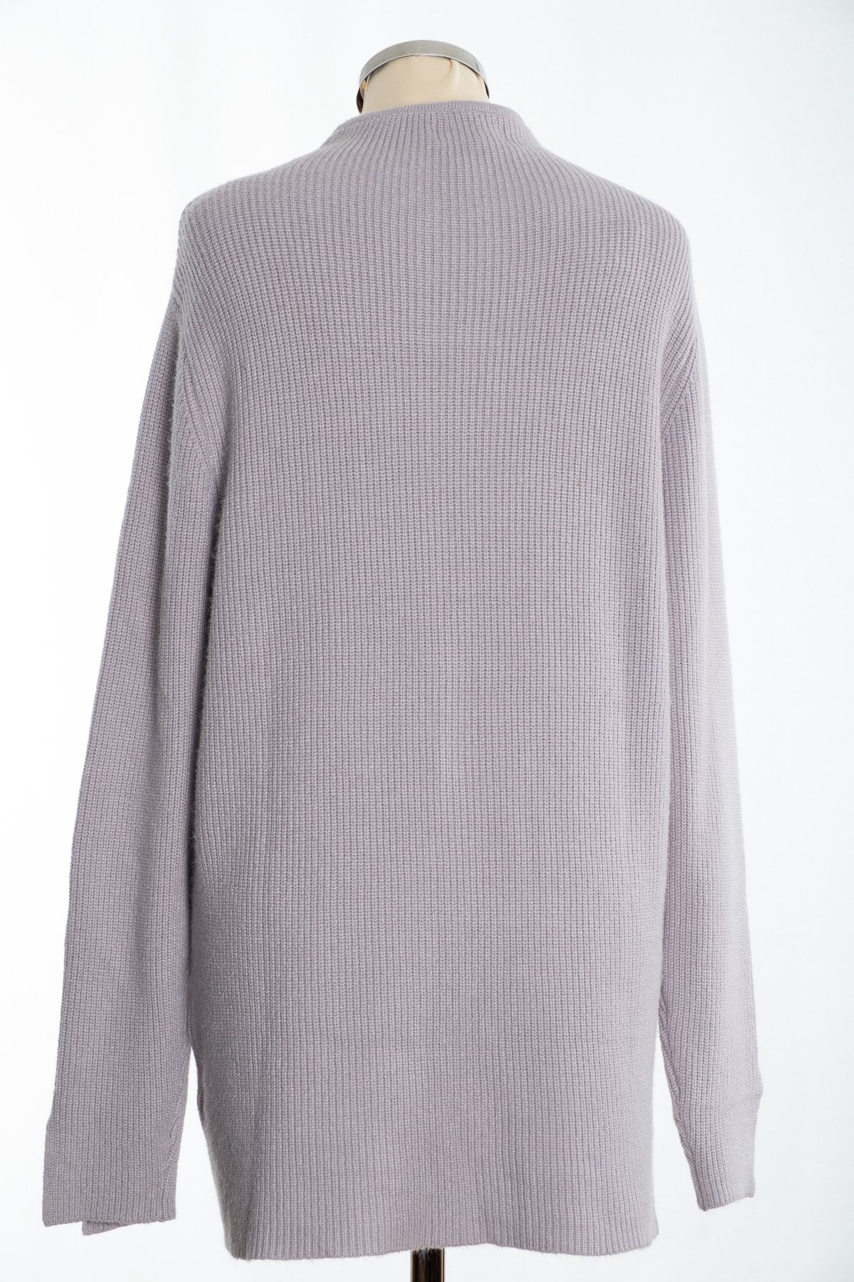 Joss turtle neck jumper, silver, rear view