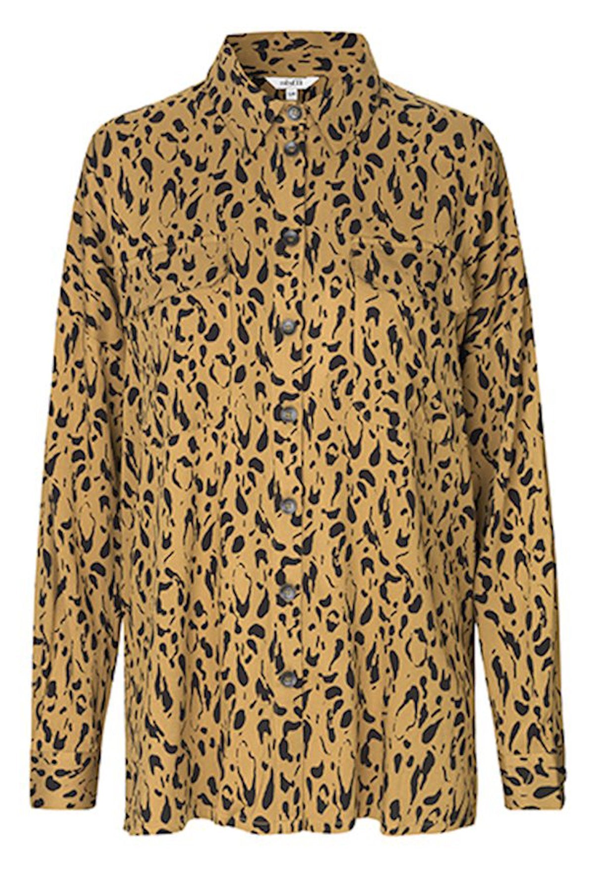 mbyM Kida utility style shirt, brown, front view