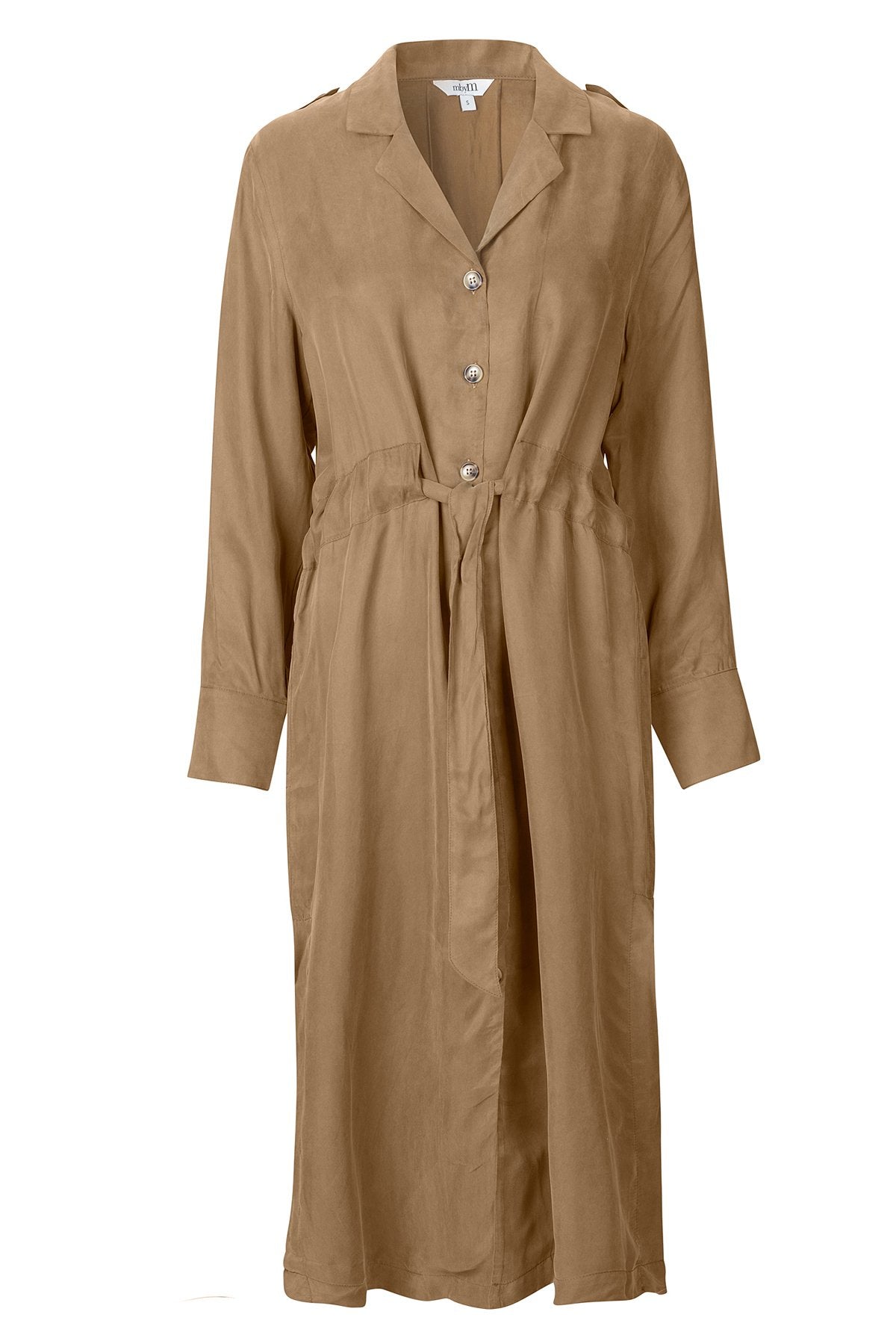 mbyM Veronica shirt dress, brown, front view