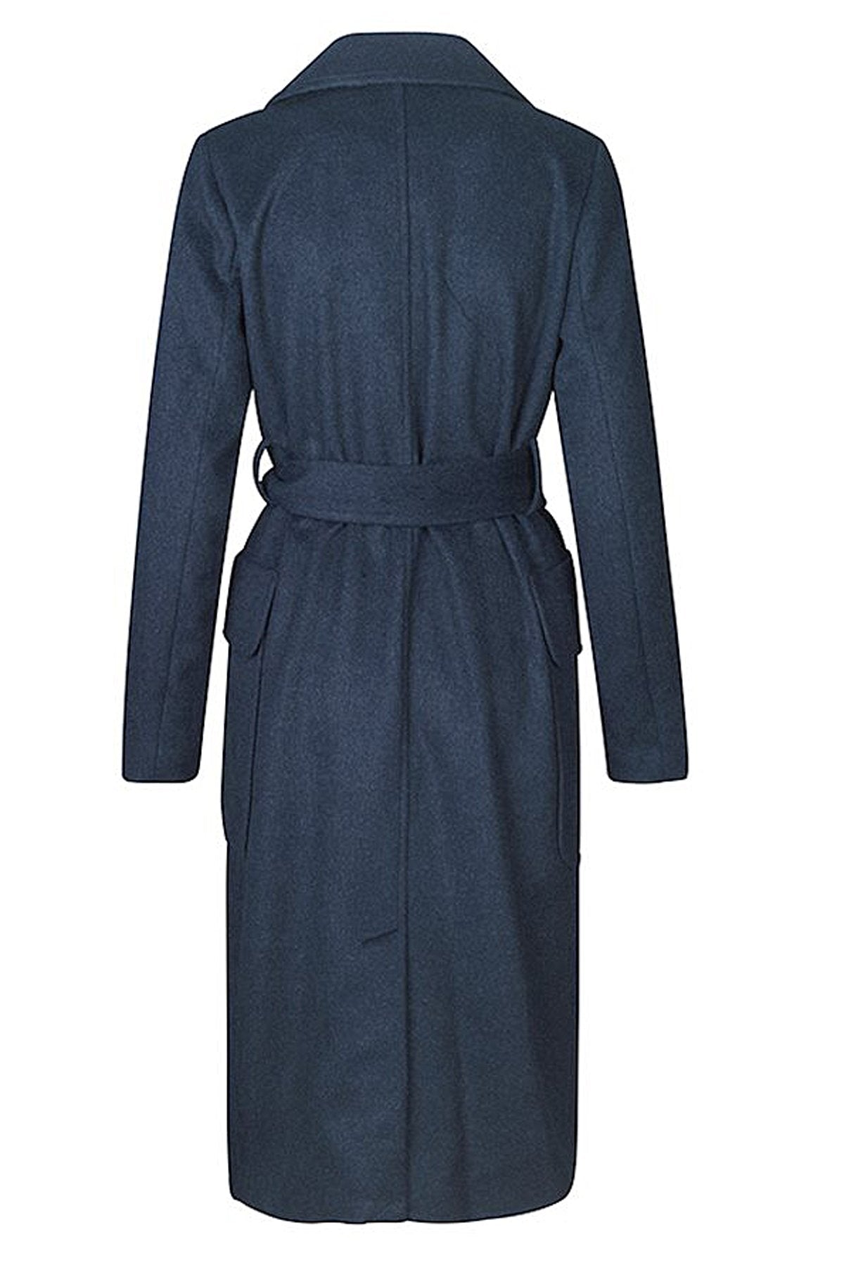 mbyM Toby trench style coat, navy, rear view