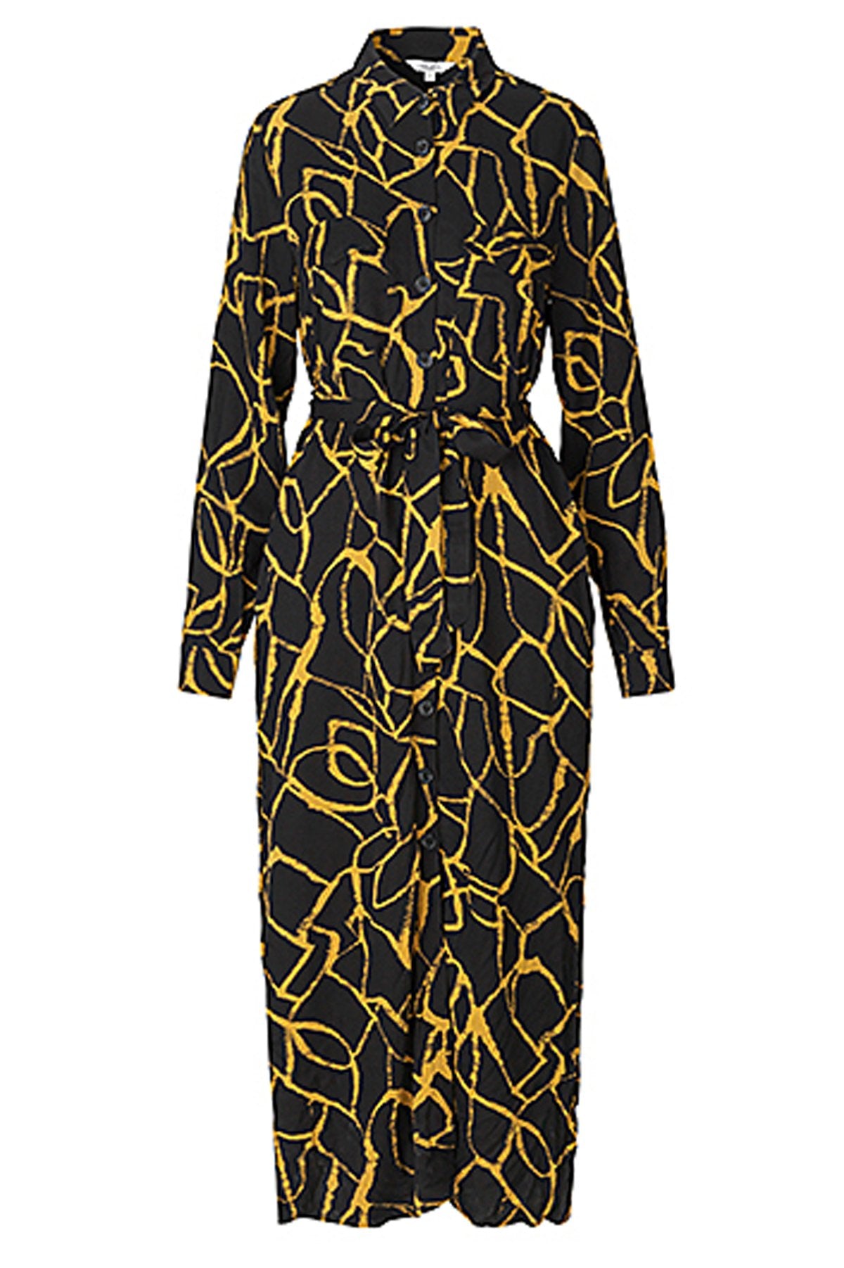 mbyM Kathy print dress, black, front view