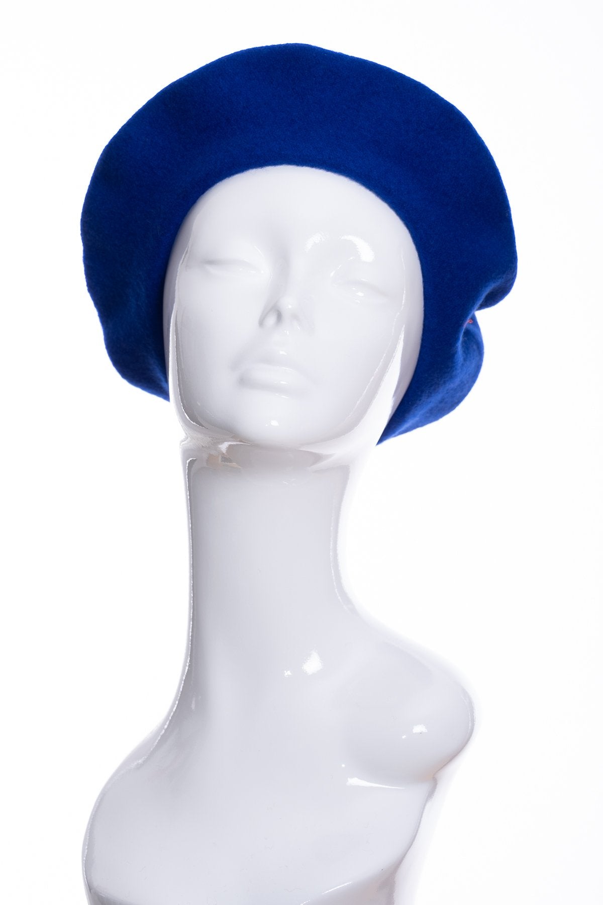 Kopka merino wool classic beret, royal blue, front view