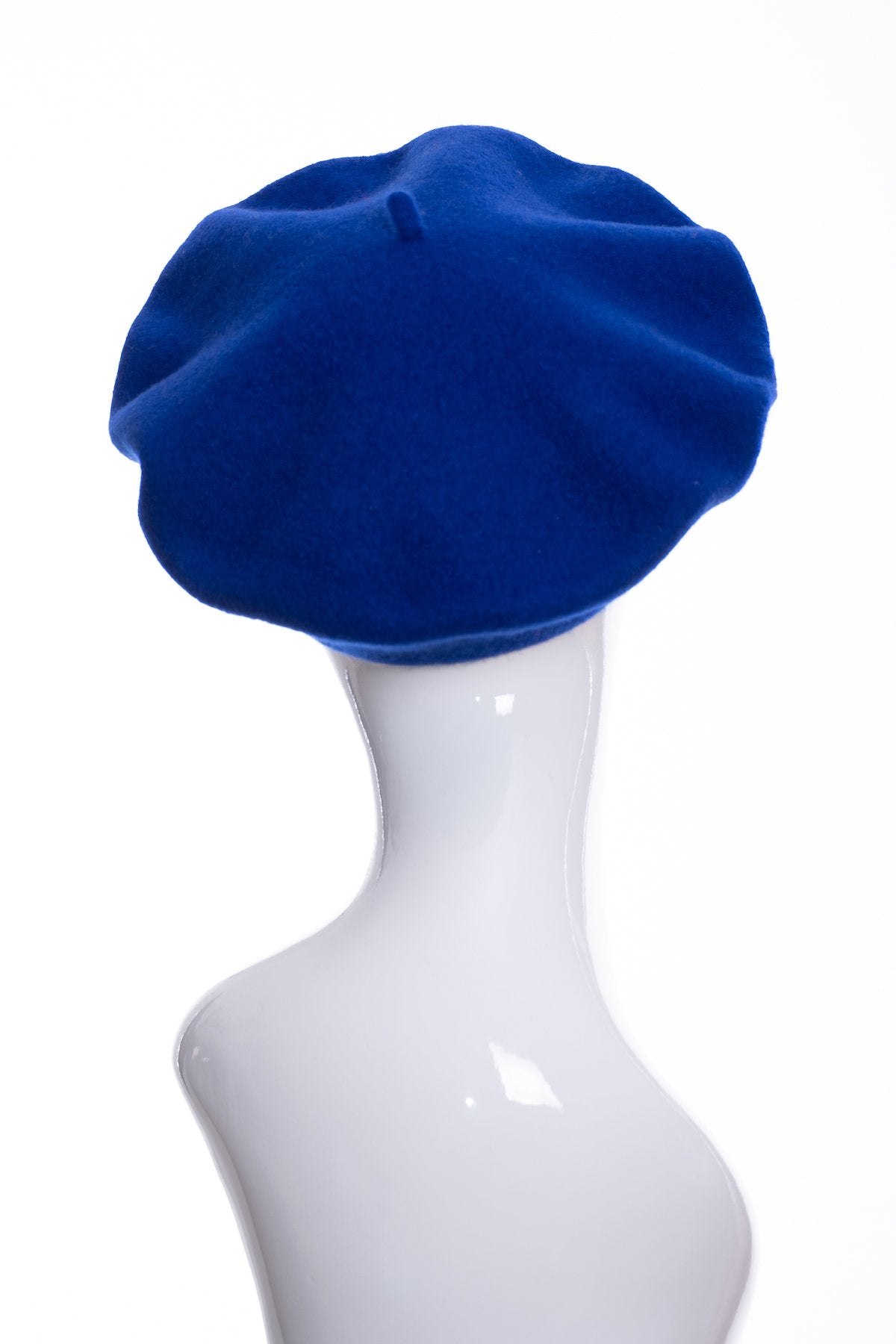 Kopka merino wool classic beret, royal blue, rear view
