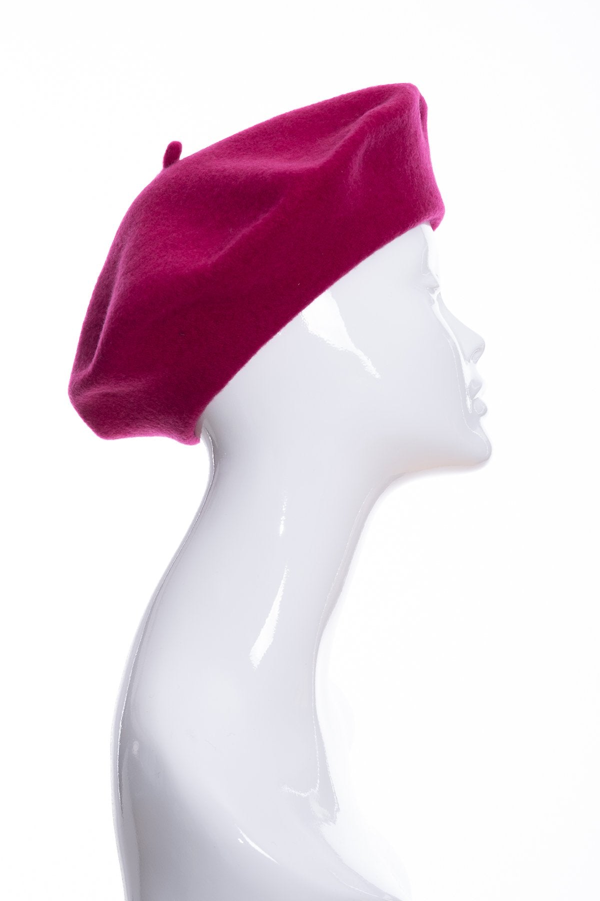 Kopka merino wool classic beret, emerald, side view