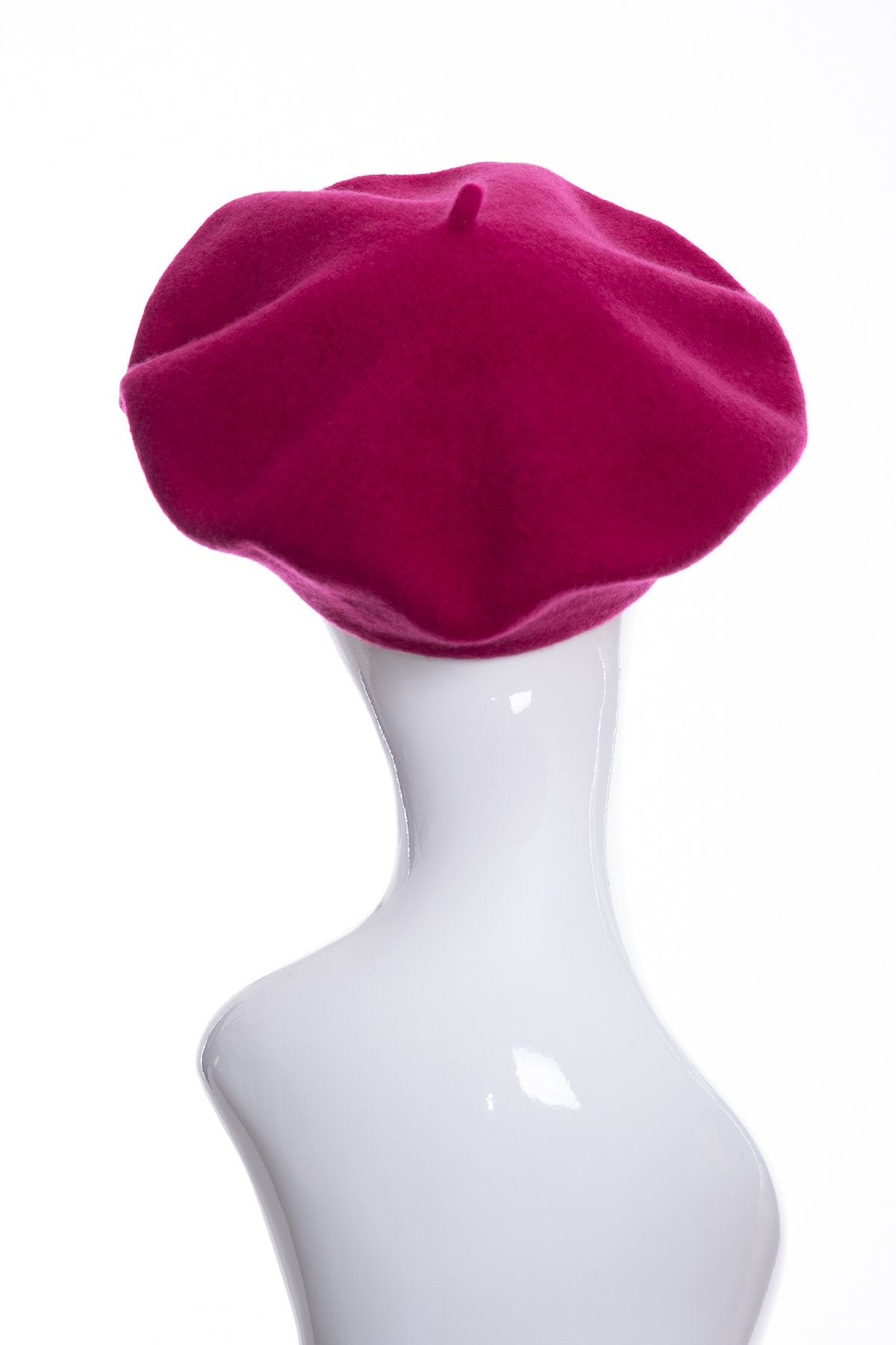 Kopka merino wool classic beret, emerald, rear view