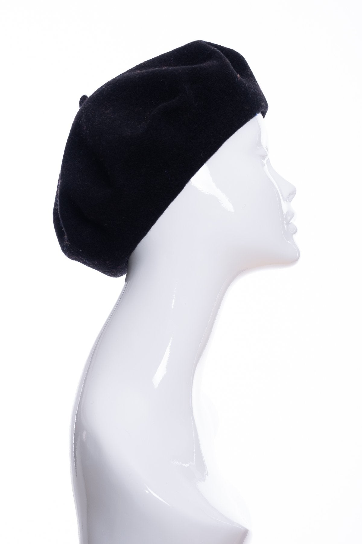 Kopka merino wool classic beret, black, side view