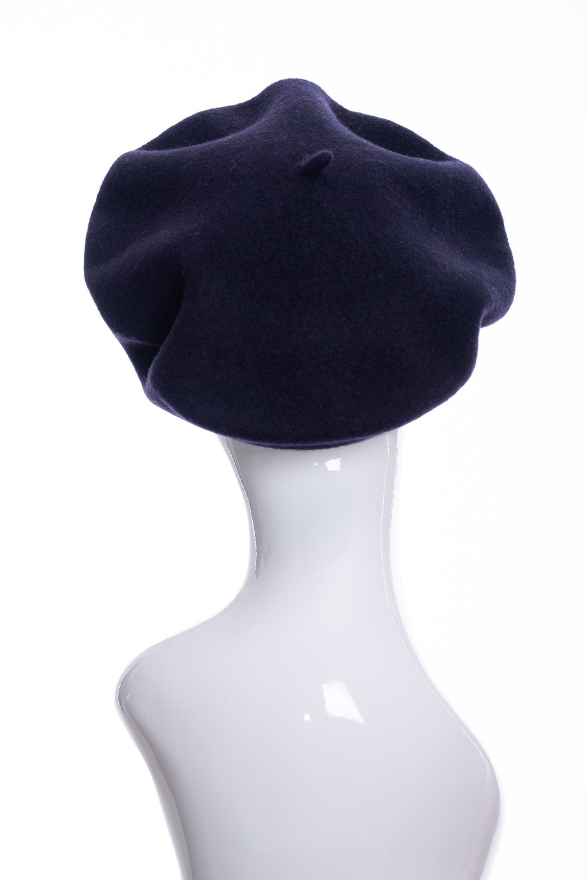 Kopka merino wool classic beret, navy, rear view