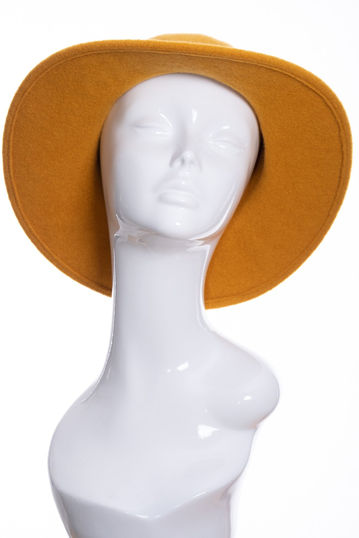 Kopka merino wool wide brimmed hat, gold, side view