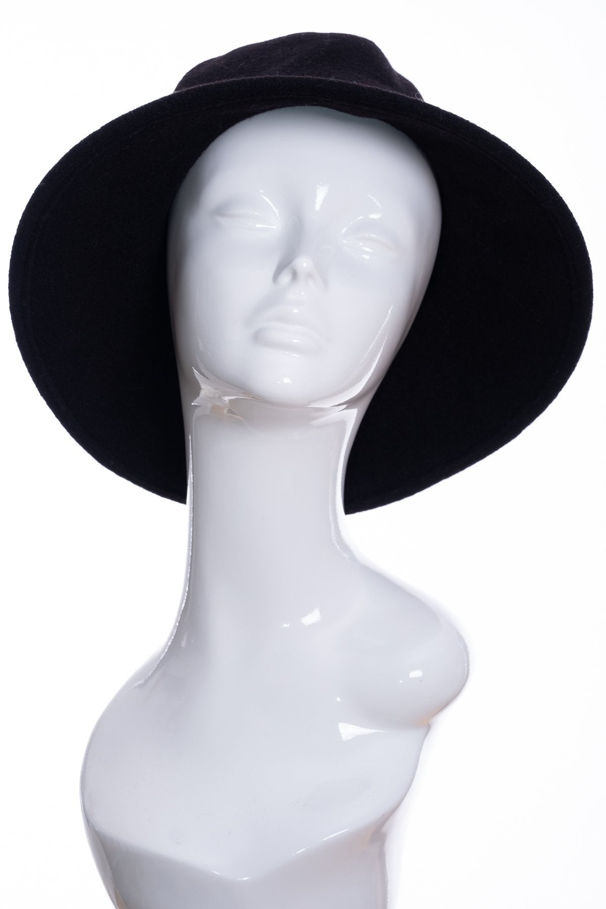 Kopka merino wool wide brimmed hat, black, side view