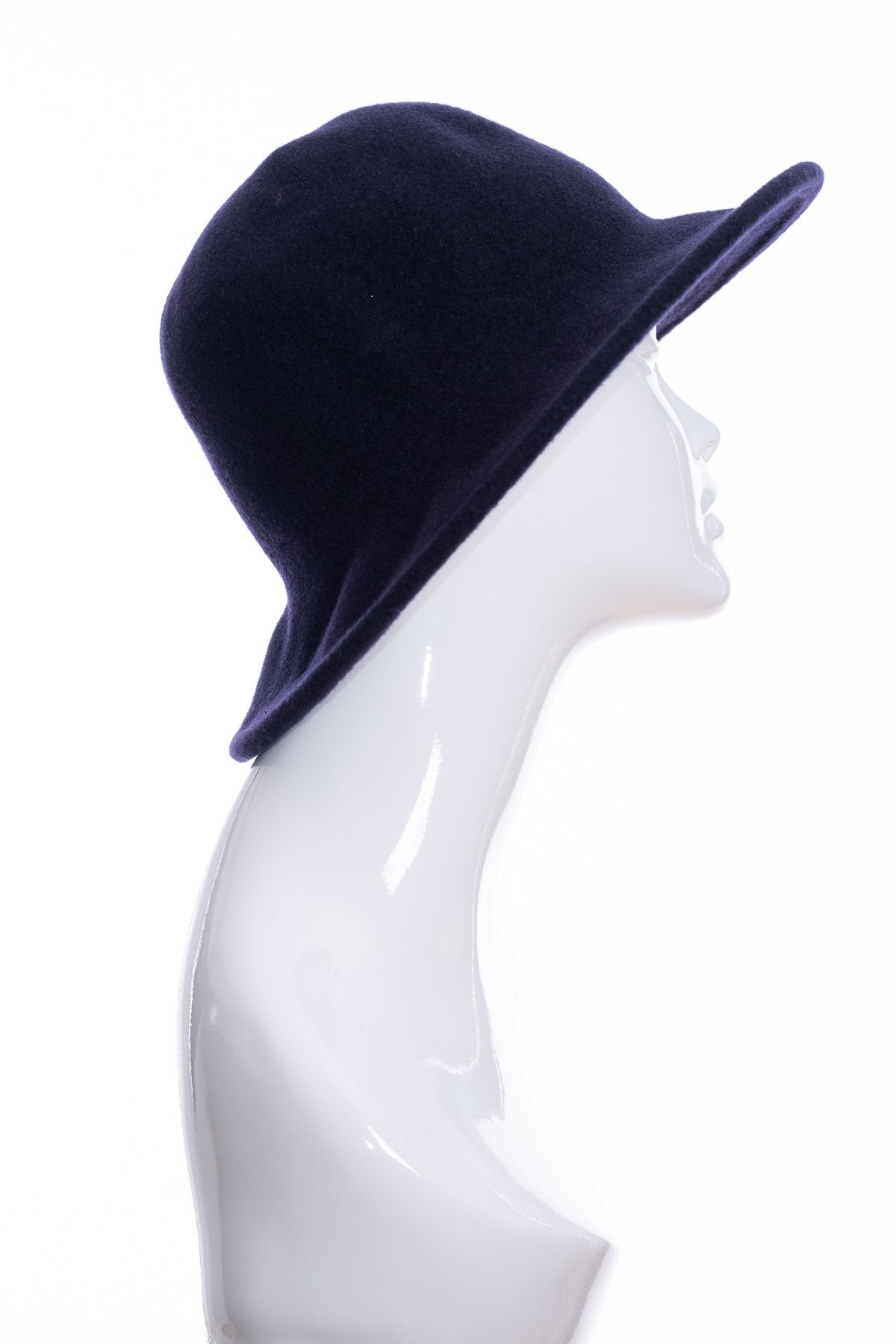 Kopka merino wool wide brimmed hat, navy, front view
