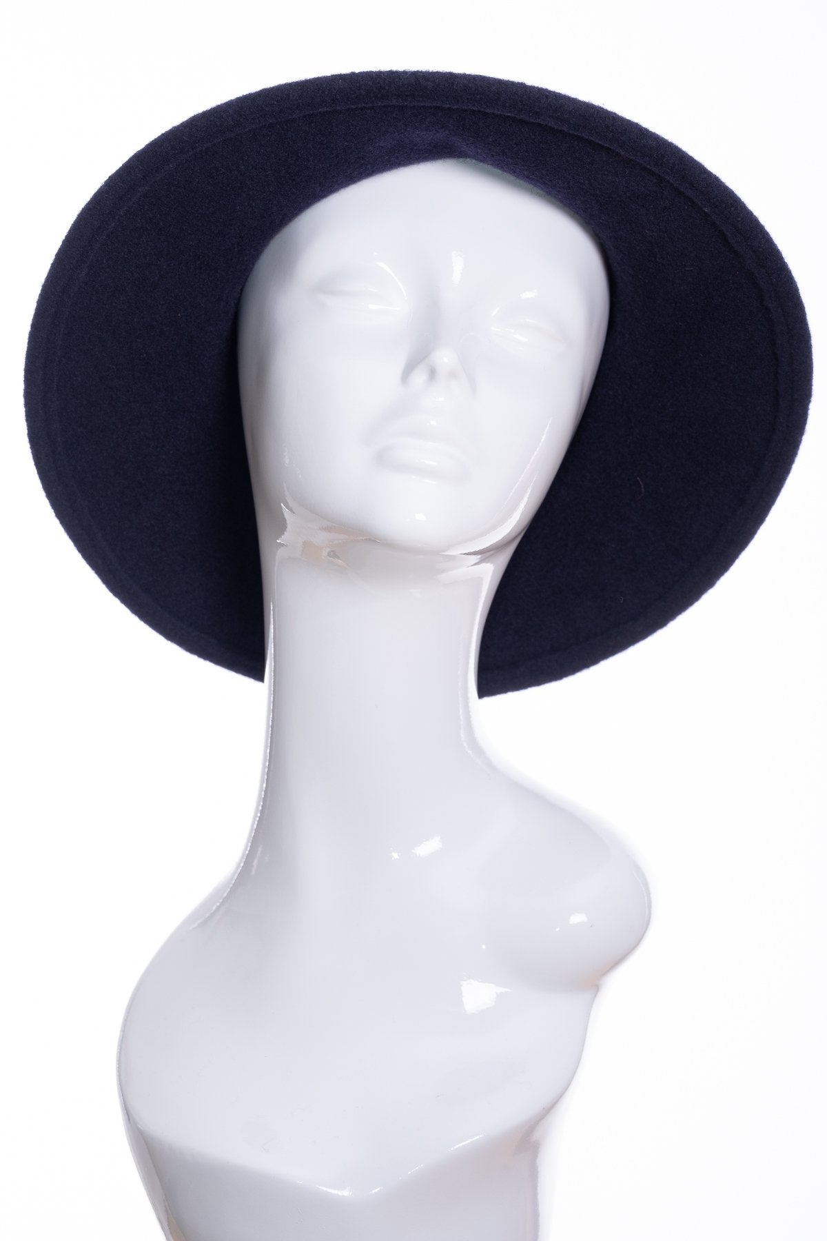 Kopka merino wool wide brimmed hat, navy, side view