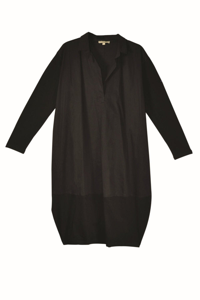 Humility tunic, black, front view