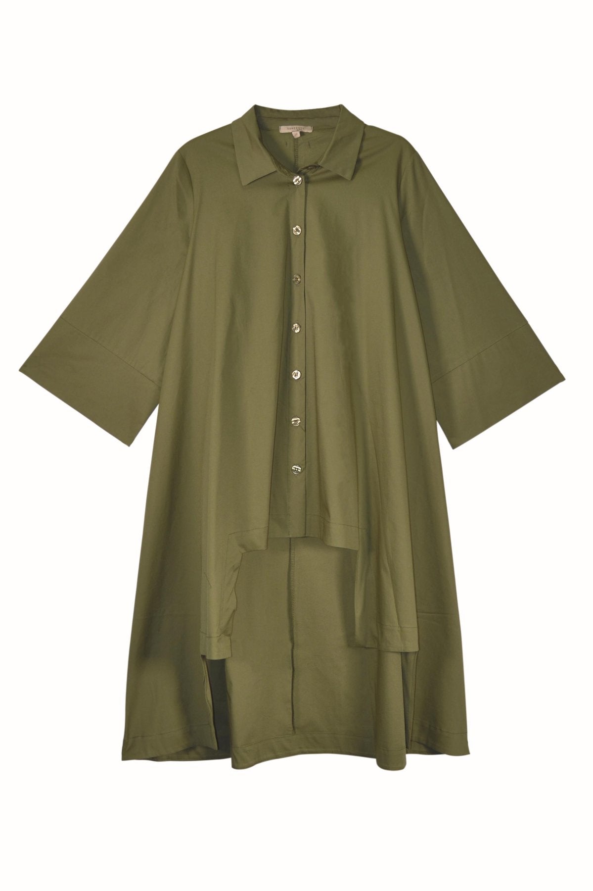 Humility shirt, olive, front view