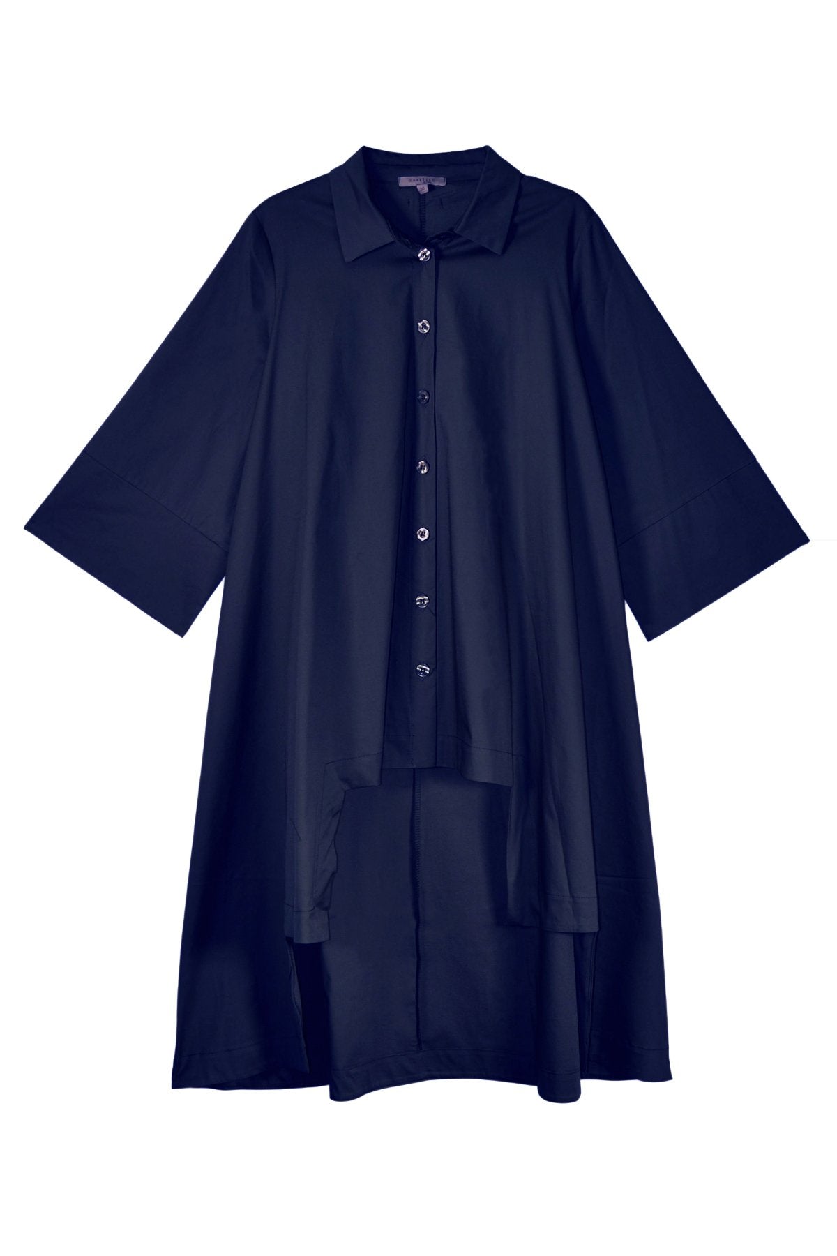 Humility shirt, navy, front view