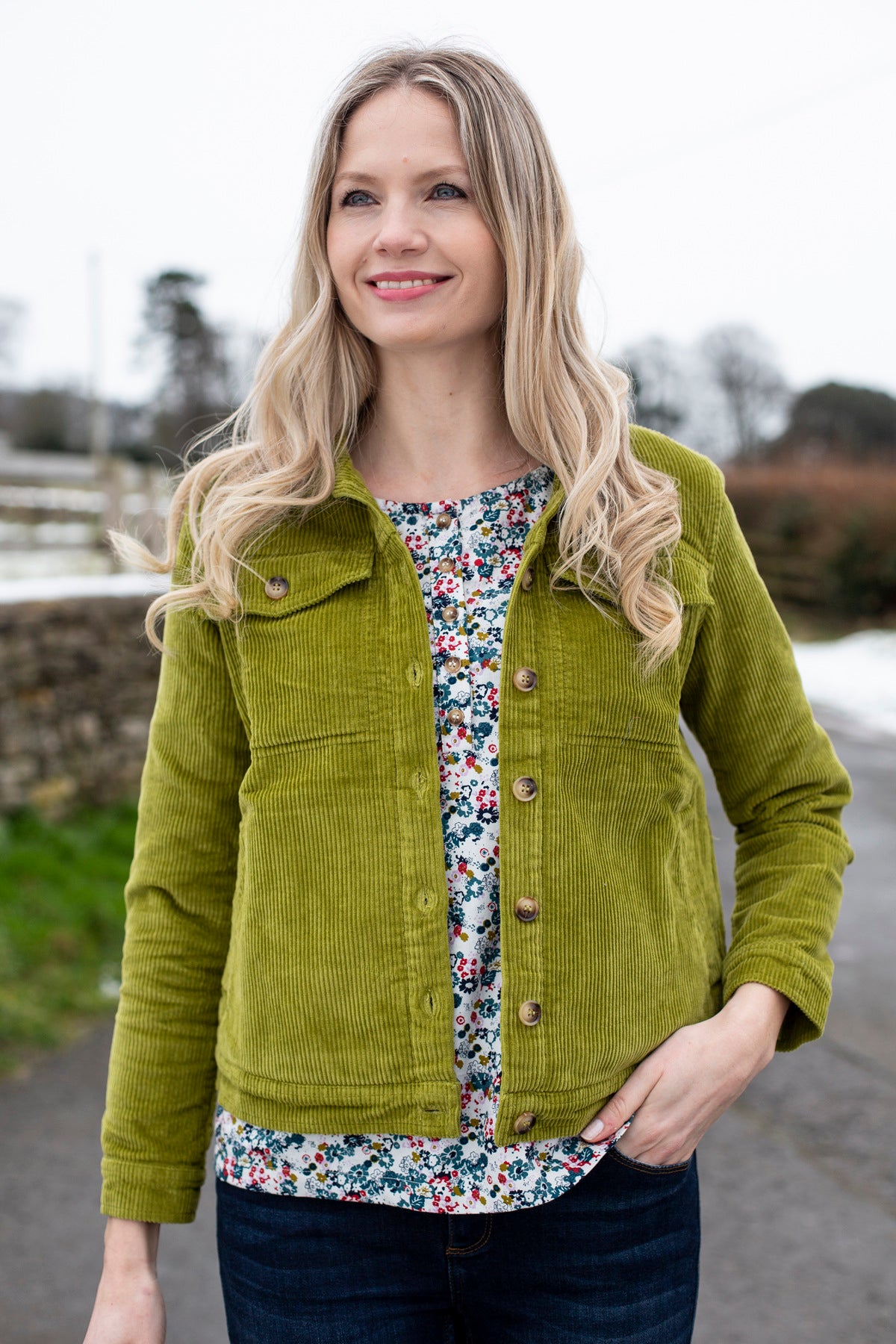 Jumbo cord jacket, winter lime