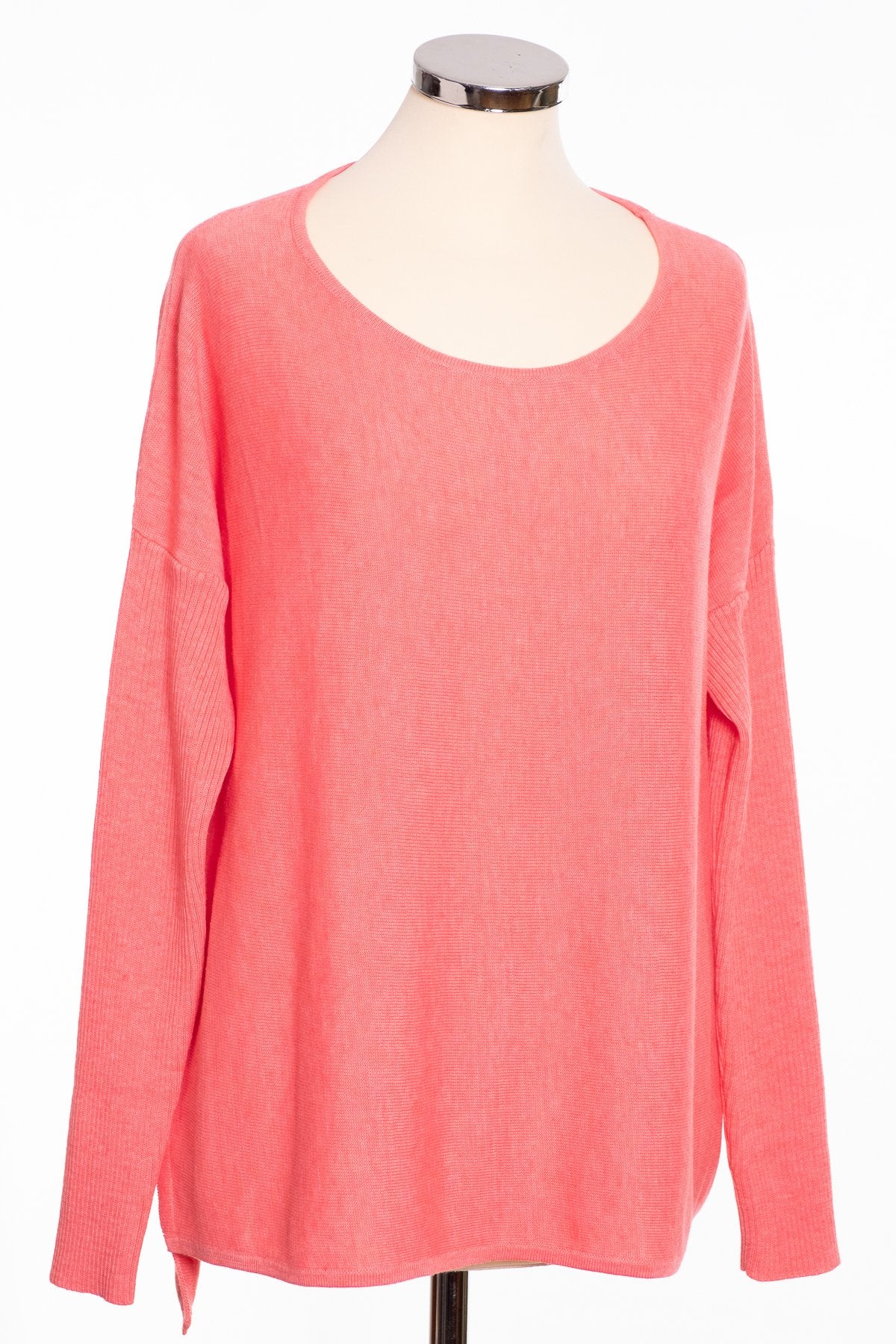 Ginger Toby bow back jumper, coral, front view