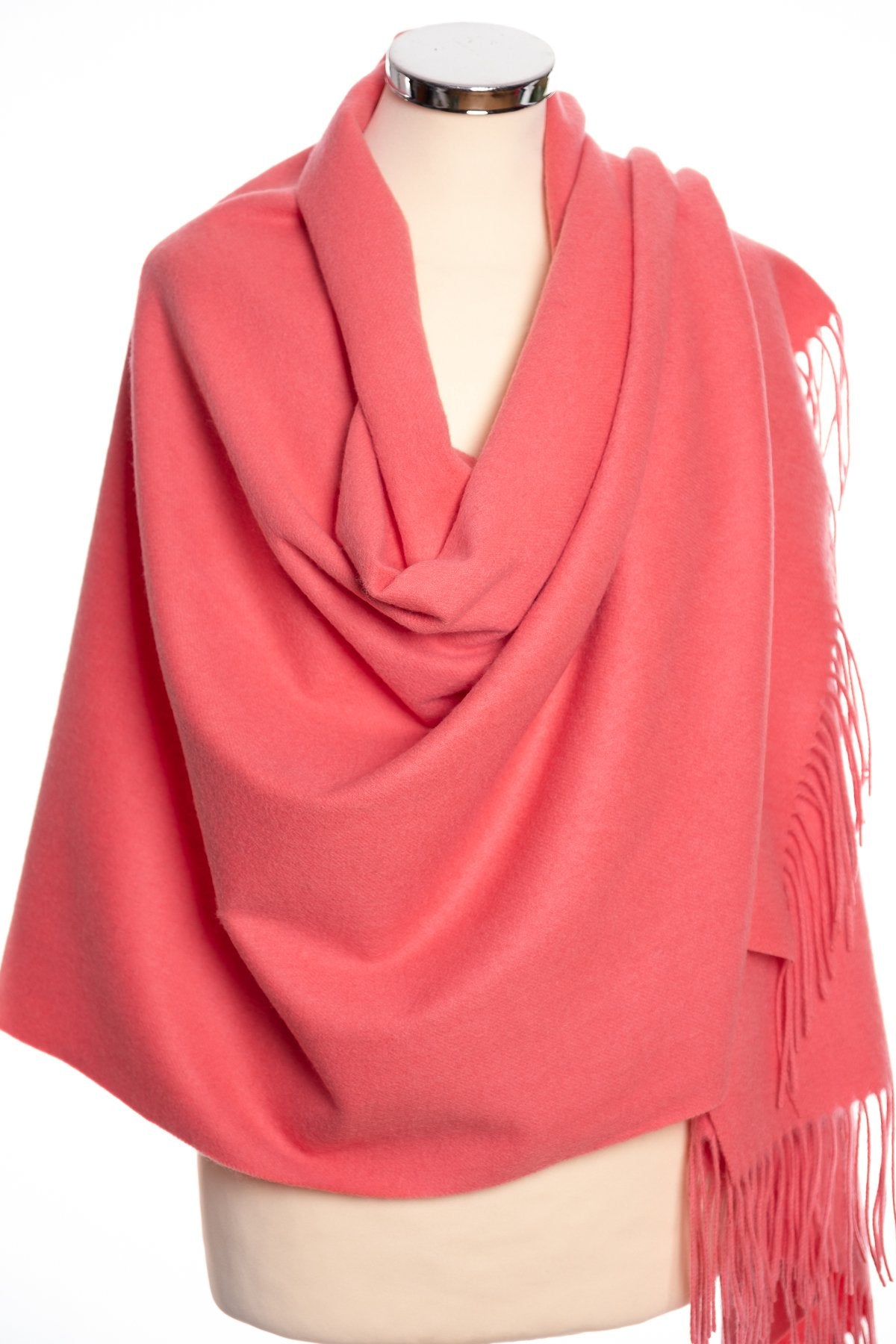 mbyM lambswool stole, coral, wrap view